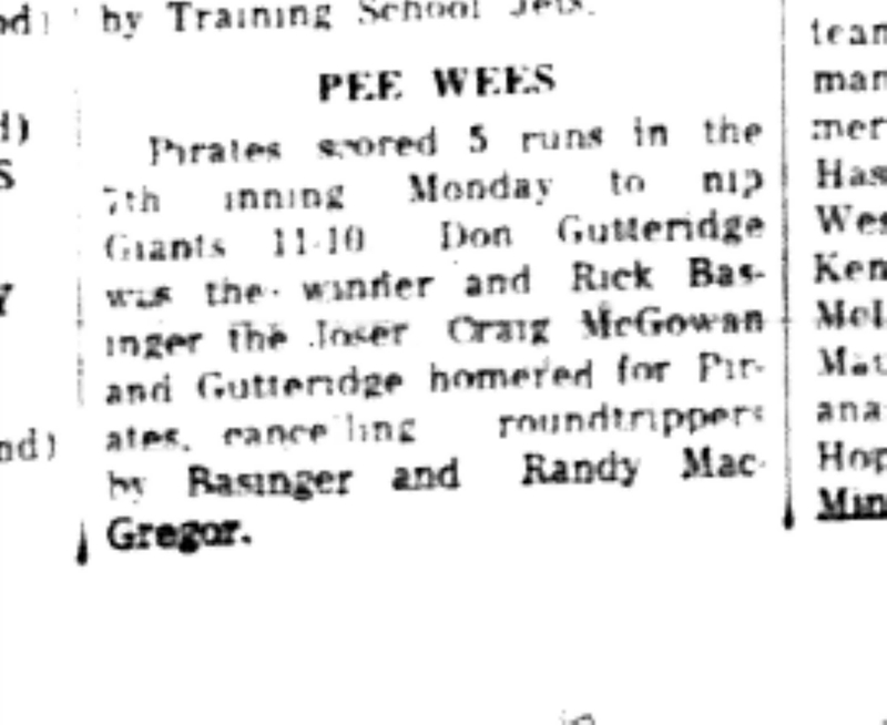 1965-08-25 Softball -Boys-CLMSL-Giants vs Pirates
