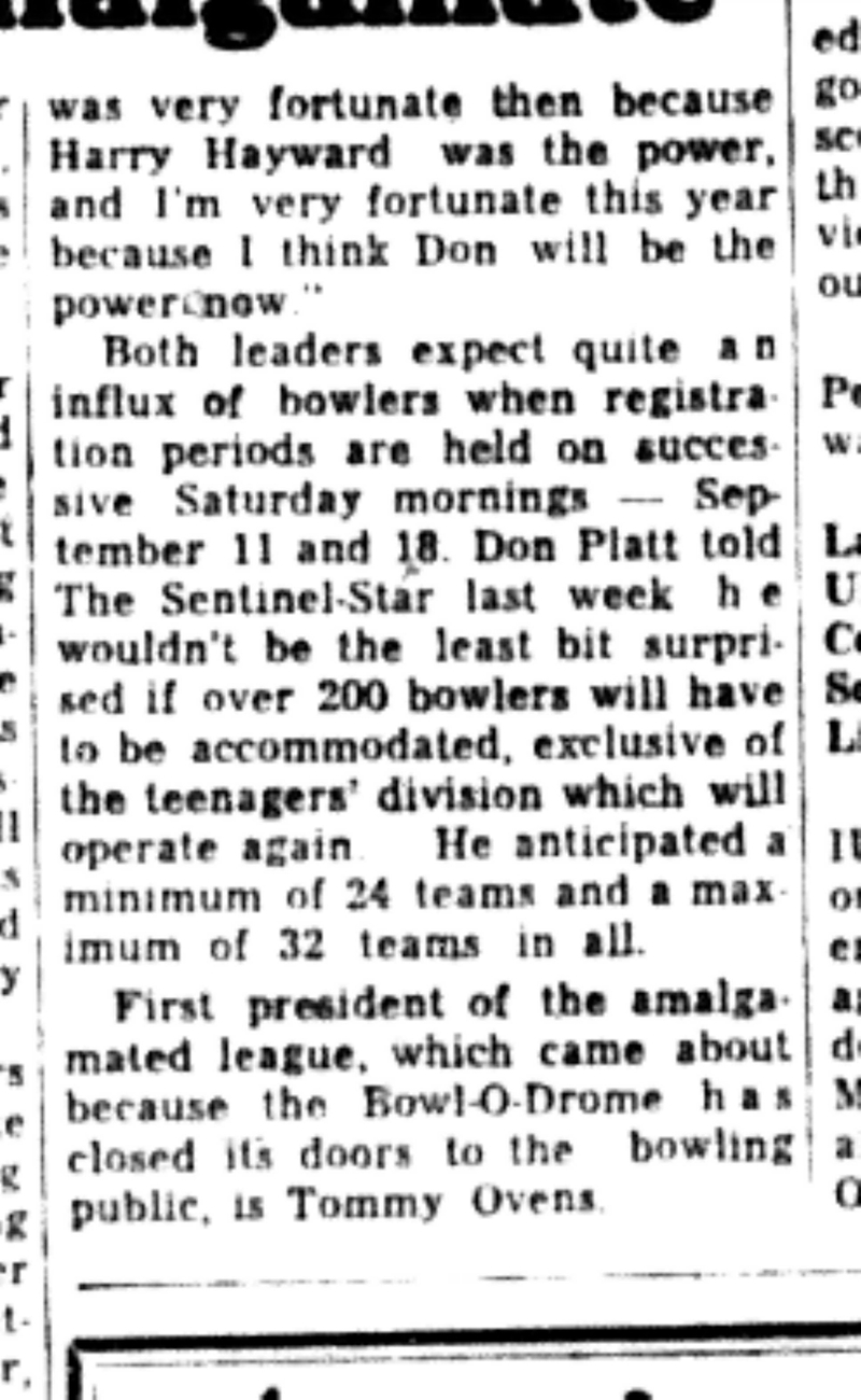 1965-09-08 Bowling -Mixed-Youth Bowling Groups Amalgamate-C