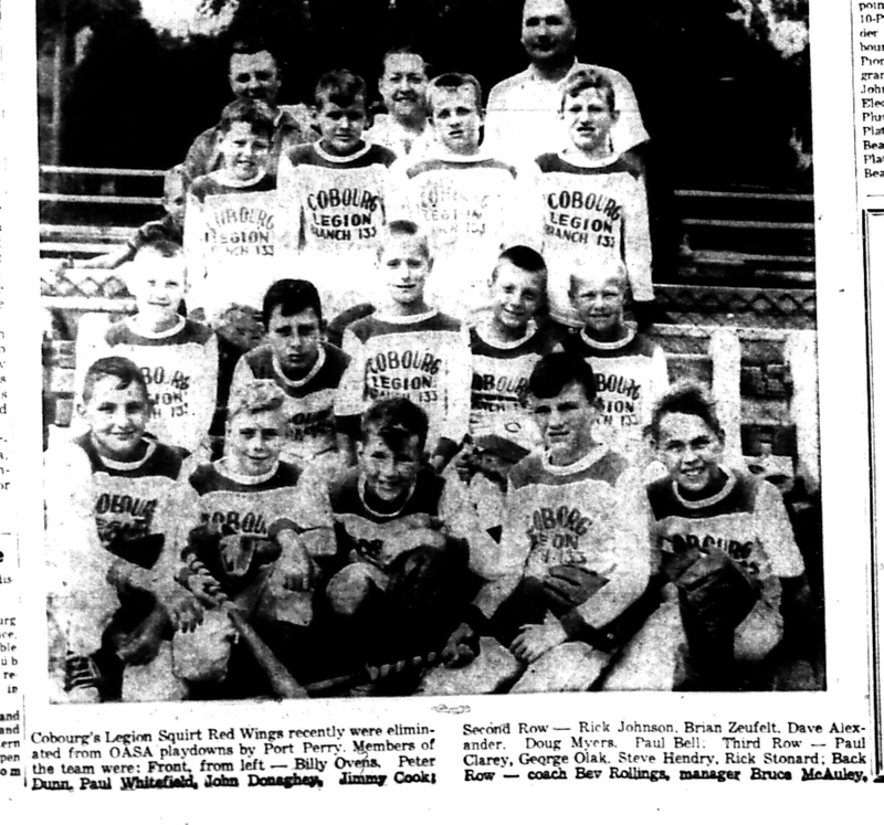 1965-09-08 Softball -Boys-Cobourg Legion Red Wings Team Photo
