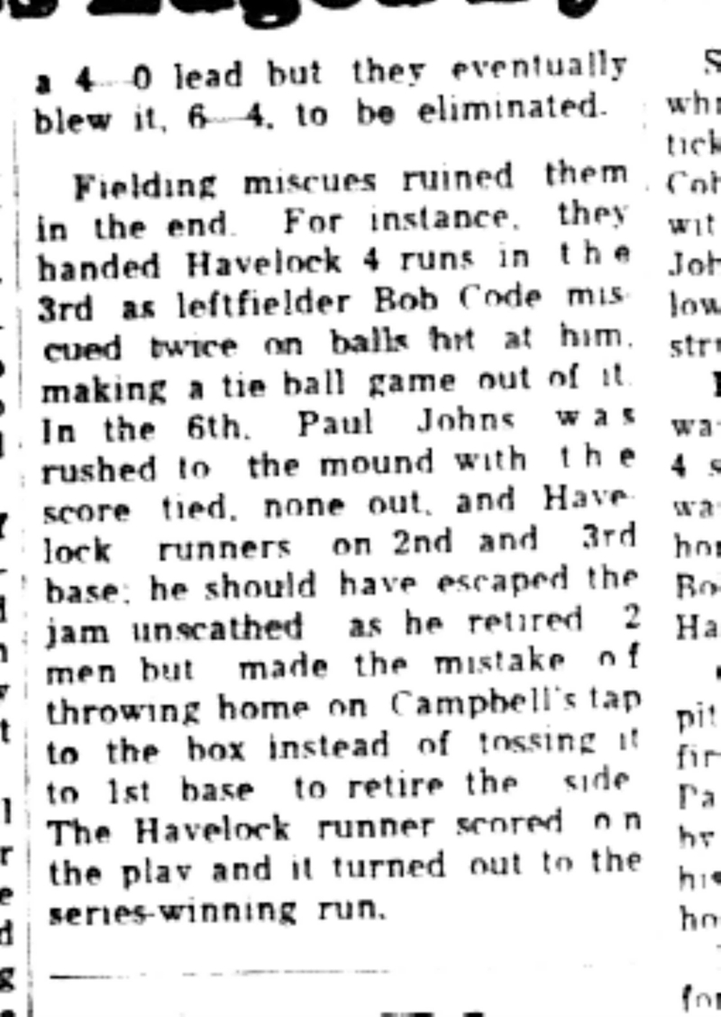 1965-09-08 Softball -Boys-OASA-Cobourg vs Havelock-C