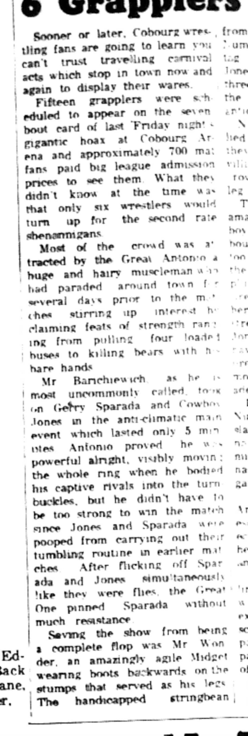 1965-09-08 Wrestling -Mixed-Cobourg Wrestling To Start-B