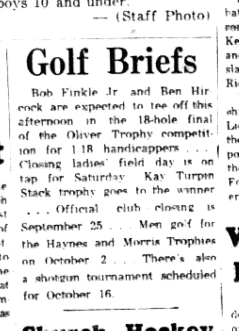 1965-09-15 Golf -MIxed-Cobourg Golf Updates
