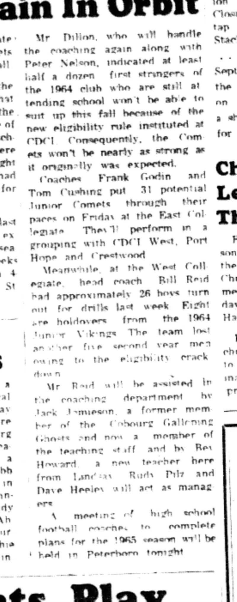 1965-09-15 School -Football -Boys-CDCI East To Field Team-C