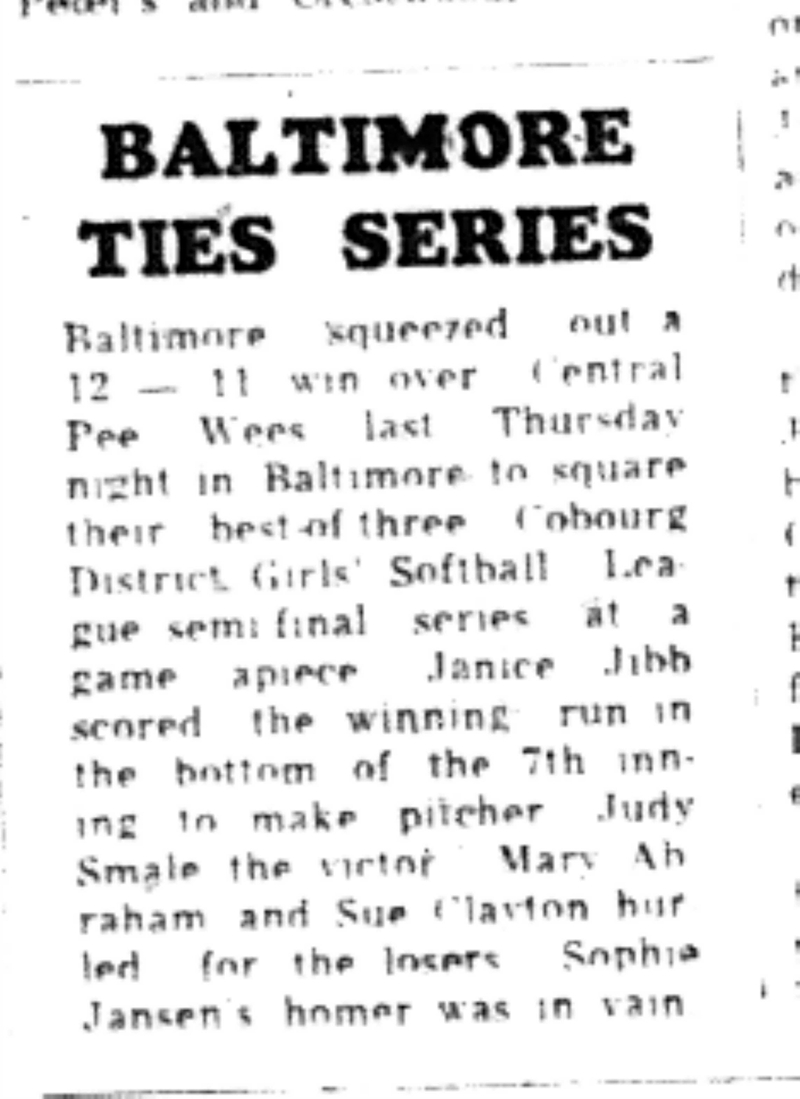 1965-09-15 Softball -Boys-CLMSL-Baltimore Ties Series With Central