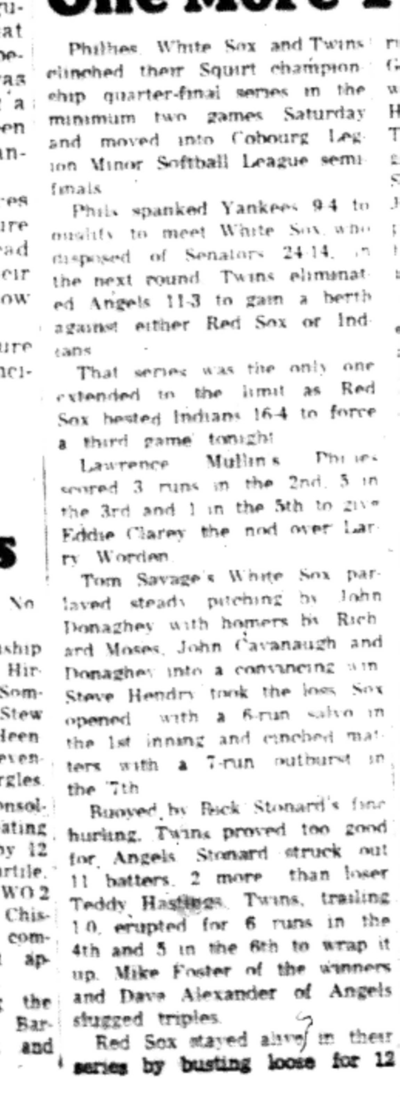 1965-09-15 Softball -Boys-CLMSL-White Sox,Phillies and Twins Reach Semis-B