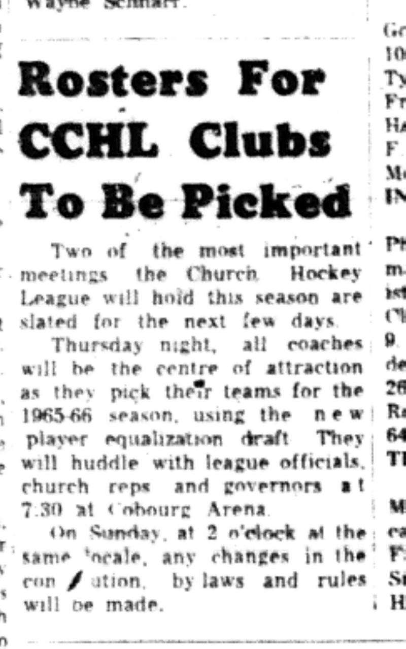 1965-10-20 Hockey -Boys-CCHL Roster To Be Picked