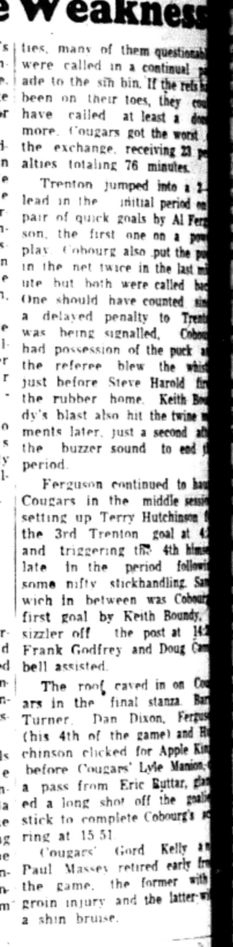 1965-10-20 Hockey -Boys-Cougars Strong Goaltending-C
