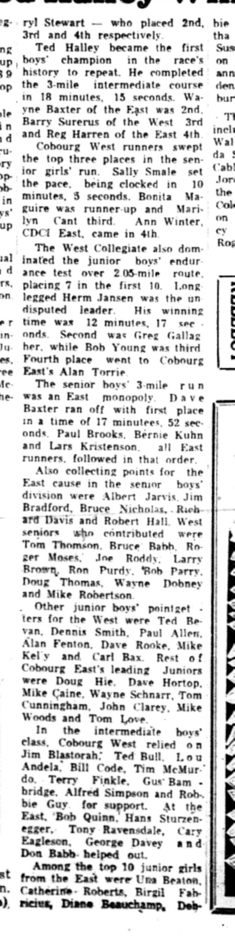 1965-10-20 School -Track & Field -Mixed-CDCI West Wins Hanks Harrier-C