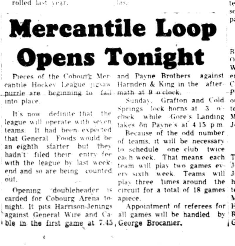 1965-11-02 Hockey -Men-Mercantile League Opening Day