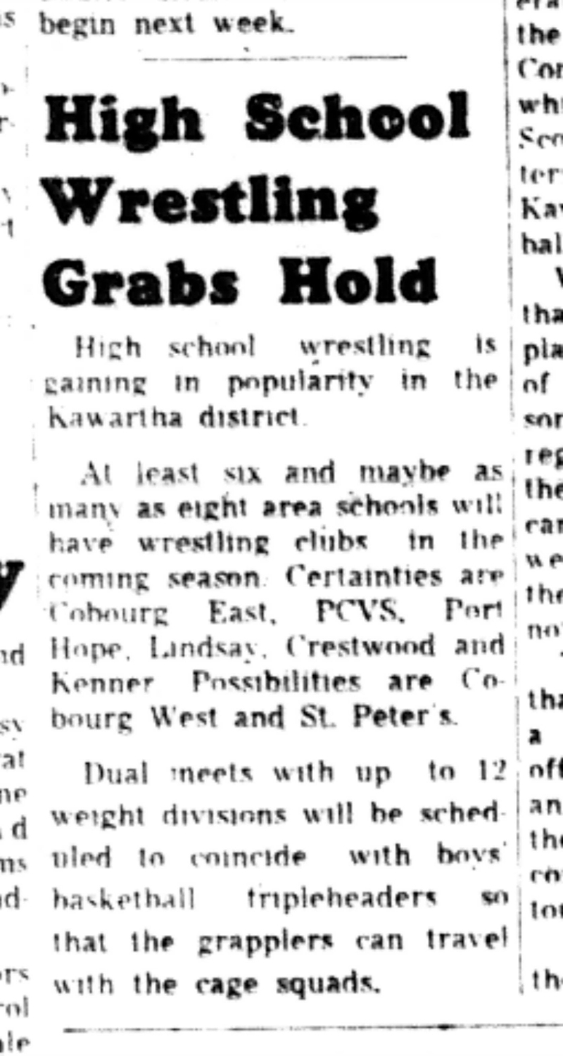 1965-11-02 School -Wrestling -Mixed-School Wrestling Gaining Popularity