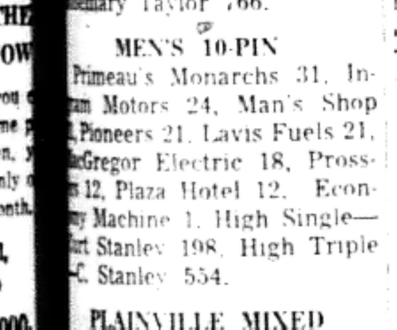 1965-11-10 Bowling -Men-League Results