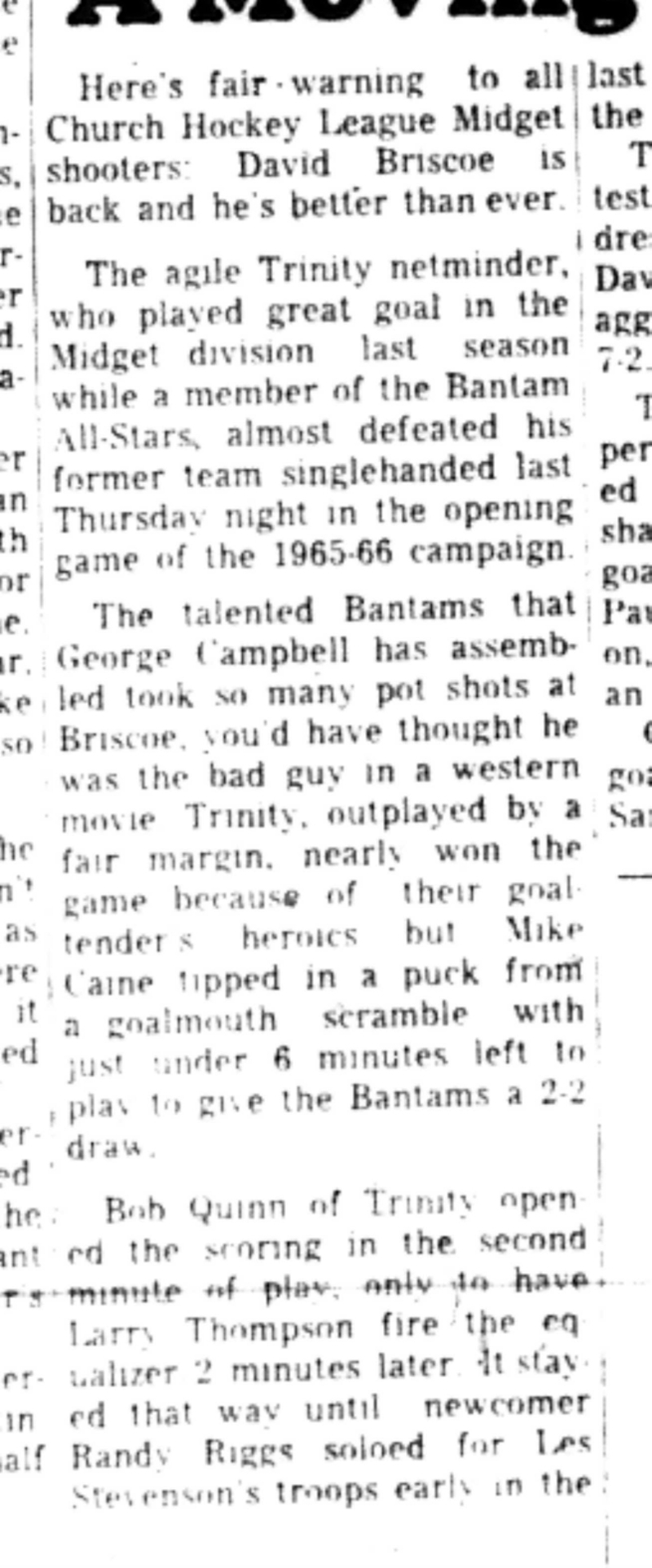 1965-11-10 Hockey -Boys-CCHL-All Stars vs Trinity-B