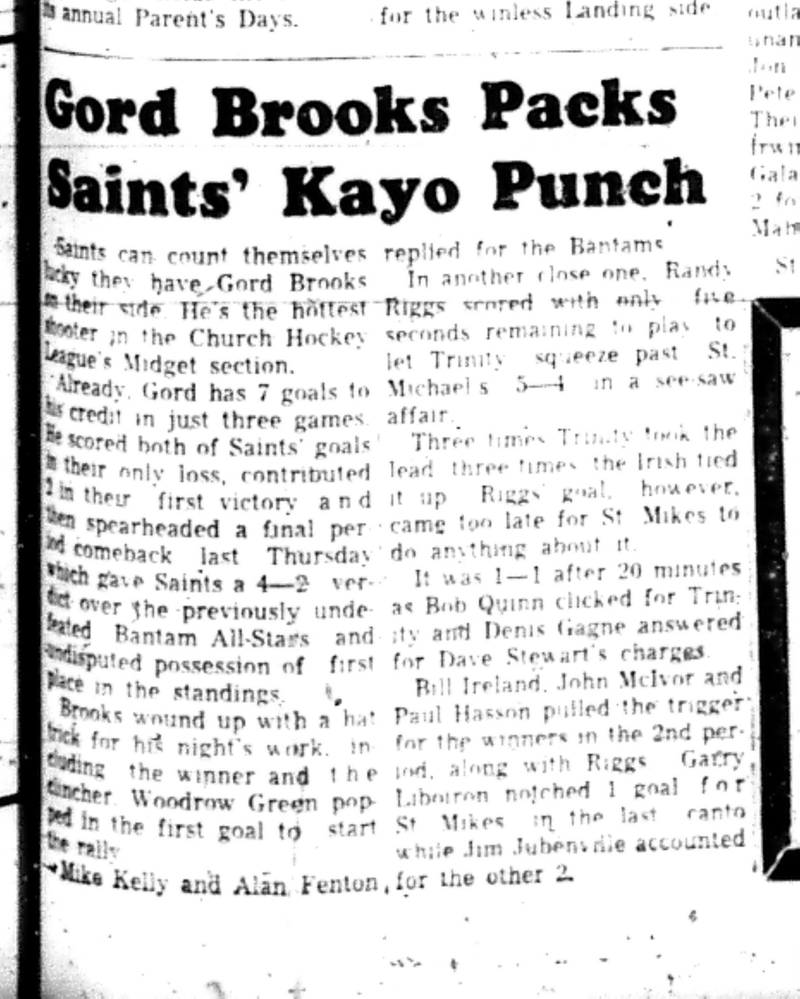 1965-11-24 Hockey -Boys-CCHL-Saints vs All Stars