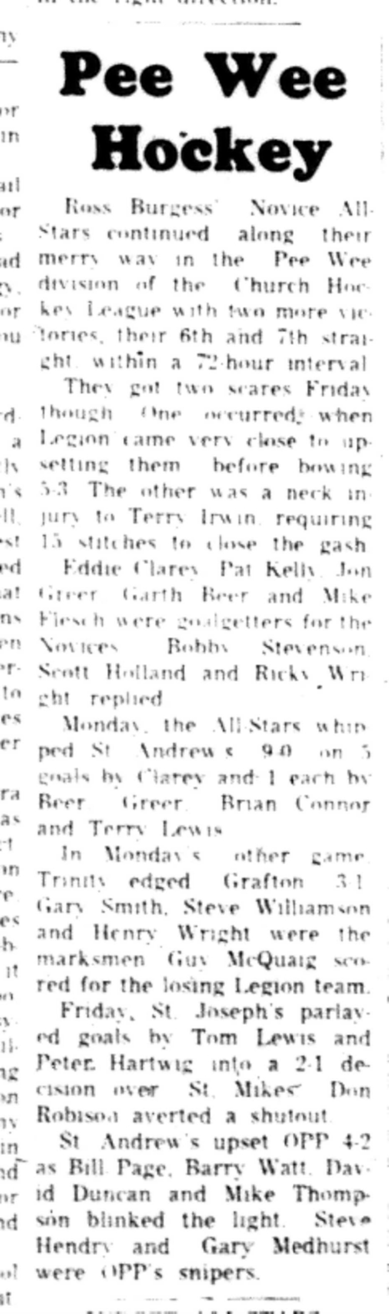 1965-12-15 Hockey -Boys-CCHL Peewee Updates