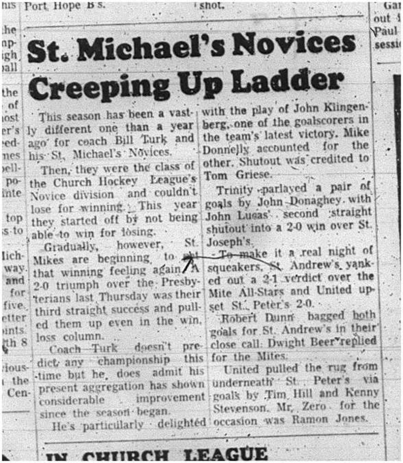 1966-01-05 Hockey -Boys -CCHL - St. Michaels - Novices