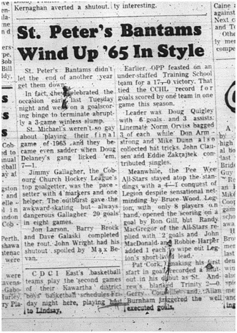 1966-01-05 Hockey -Boys -CCHL - St. Peters - Bantams - St. Michaels