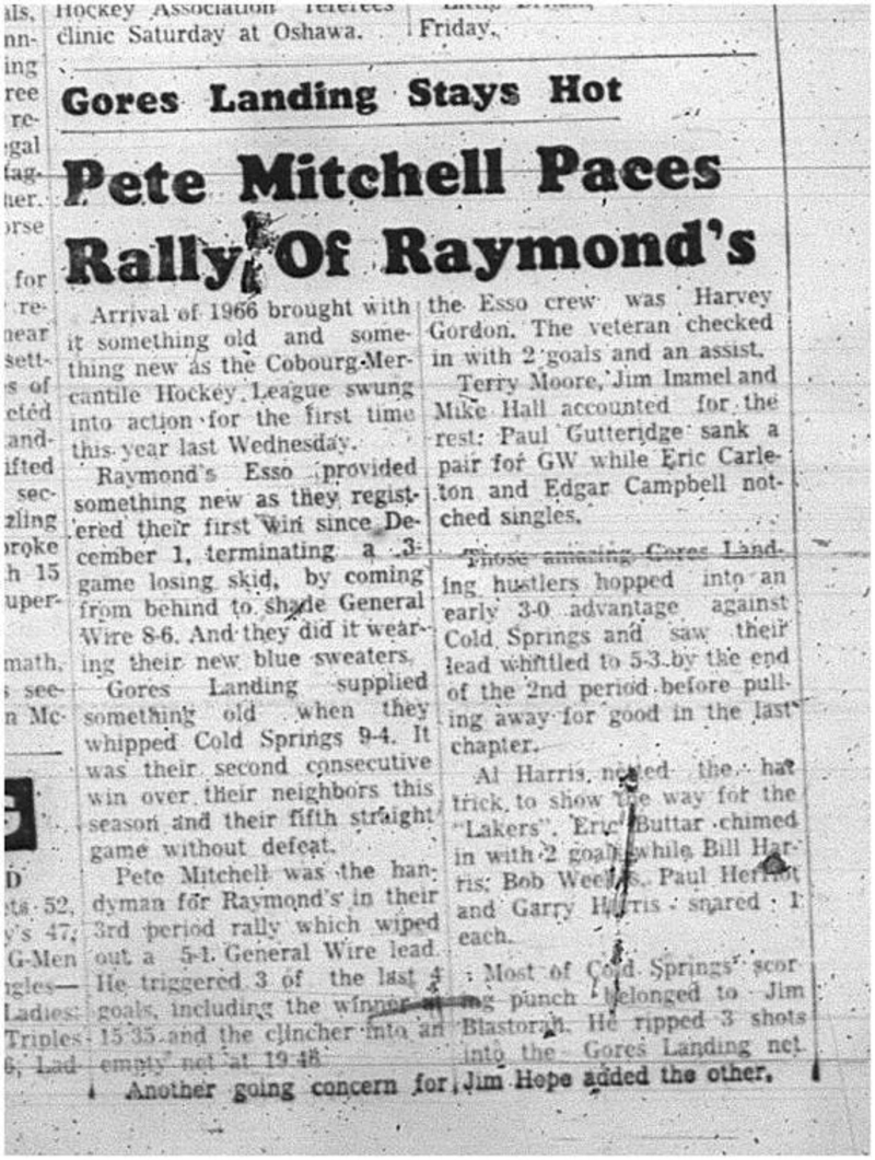 1966-01-12 Hockey -Men -Cobourg Mercantile Hockey League Vs. Raymonds Esso - Pete Mitchell