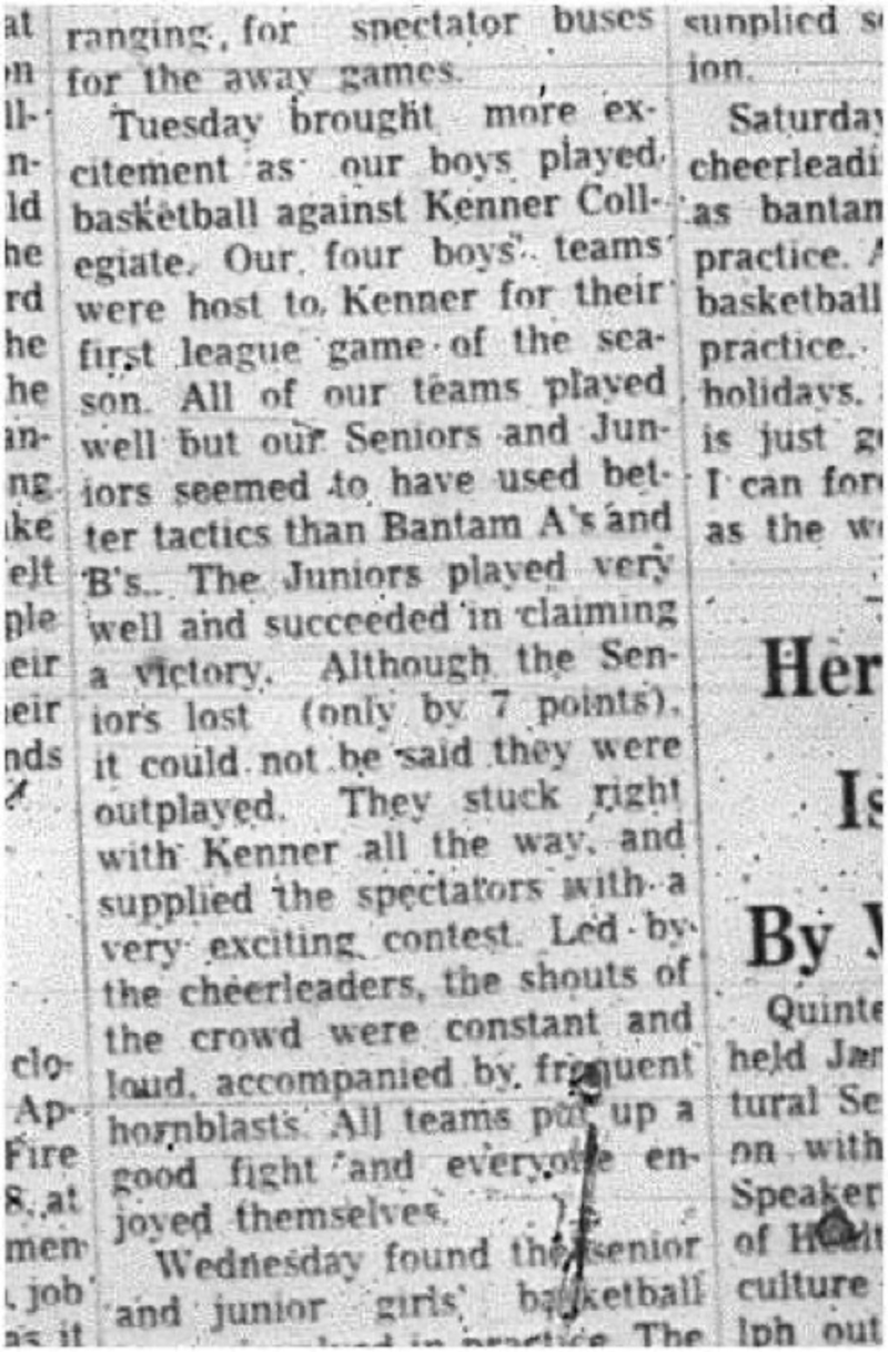 1966-01-12 School -Basketball -Boys -CDCI West Vs. Kenner