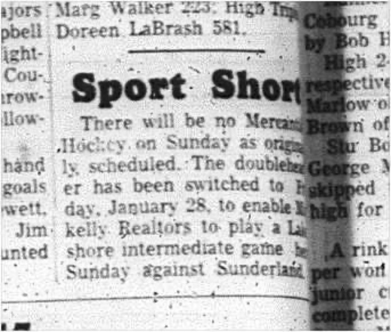 1966-01-19 Hockey -Men -Cobourg Mercantile Hockey League - Doubleheader