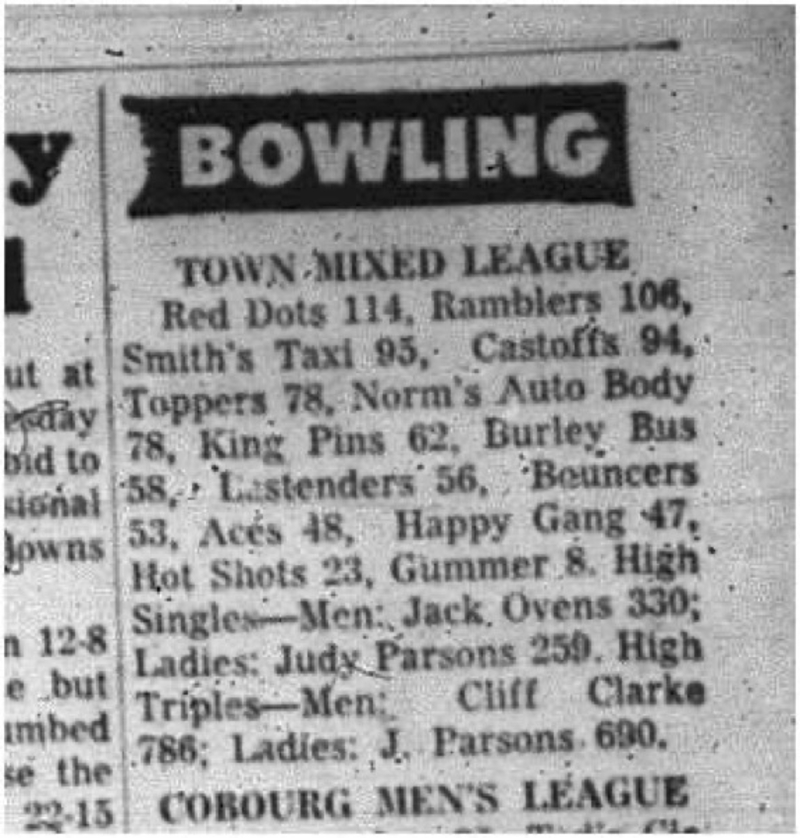 1966-01-26 Bowling -Mixed -Town Mixed League