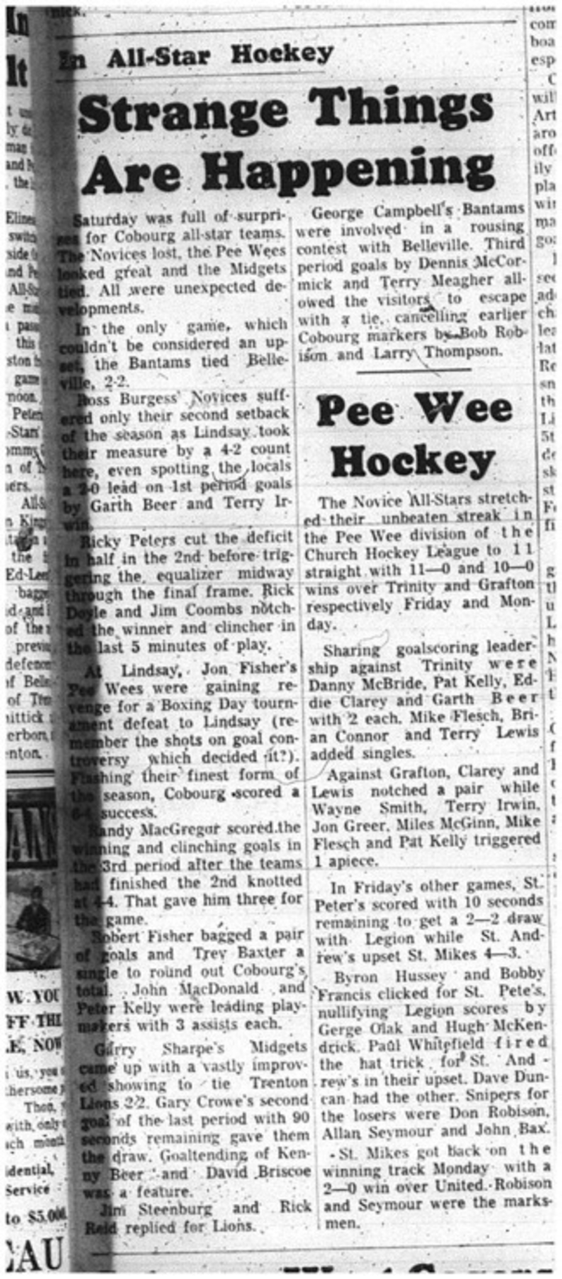 1966-01-26 Hockey -Boys -CCHL - All-Star Teams