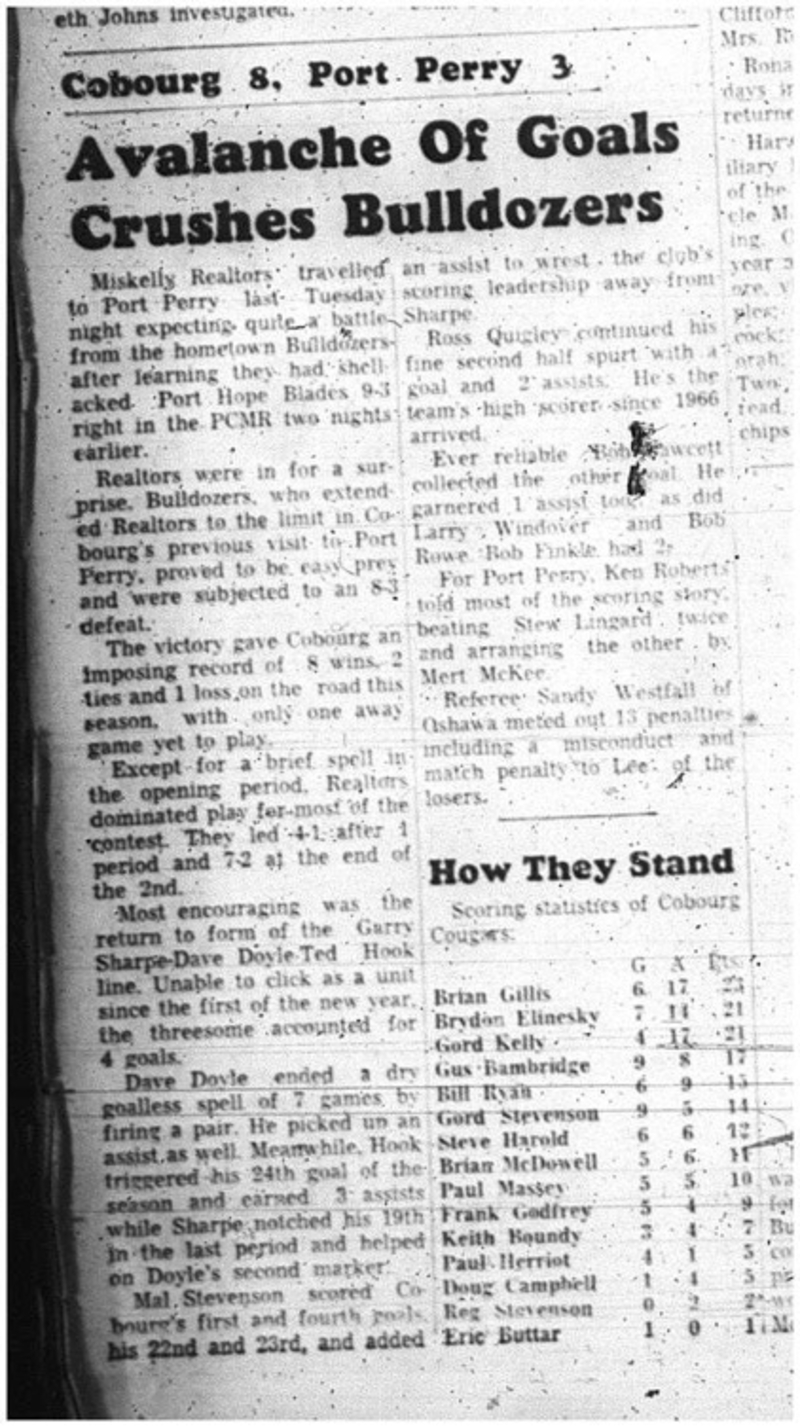 1966-01-26 Hockey -Boys -Lakeshore Intermediate Hockey League - Miskelly Realtors Vs. Port Perry