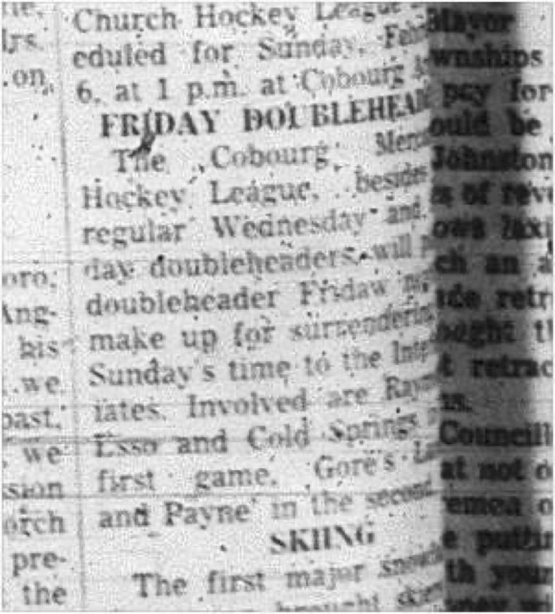 1966-01-26 Hockey -Men -Cobourg Mercantile Hockey League - Doubleheader