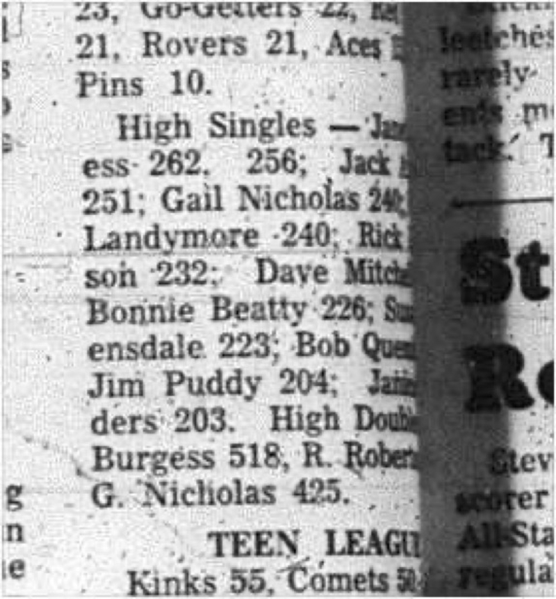 1966-02-05 Bowling -Mixed -High Singles