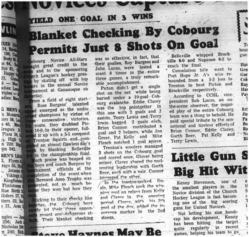 1966-02-05 Hockey -Boys -CCHL - Cobourg Novice All-Stars - Annual Novice Tournament