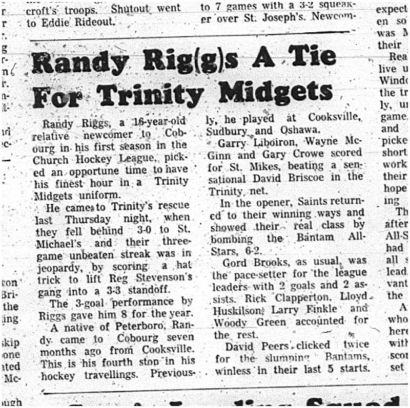1966-02-05 Hockey -Boys -CCHL - Trinity Midgets Vs. St. Michaels