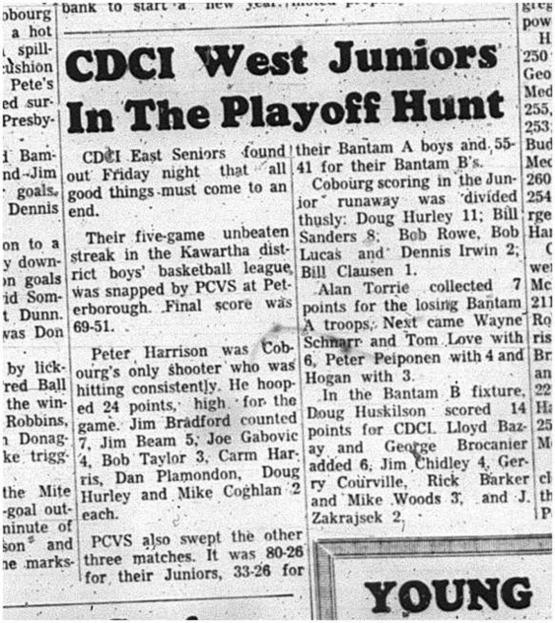 1966-02-09 School -Basketball -Boys -CDCI East vs PCVS