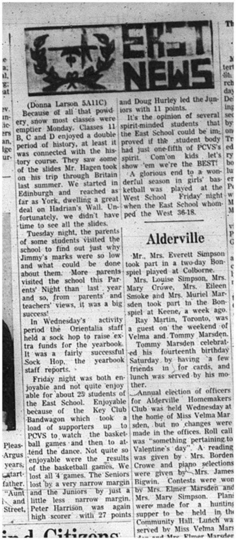 1966-02-09 School -CDCI East News