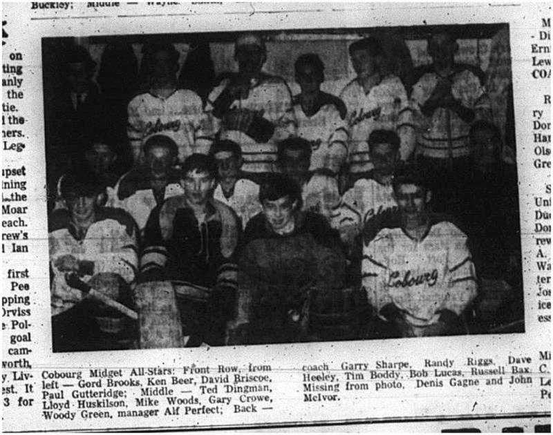 1966-02-15 Hockey -Boys -CCHL - Cobourg Midget All-Stars - Team Picture