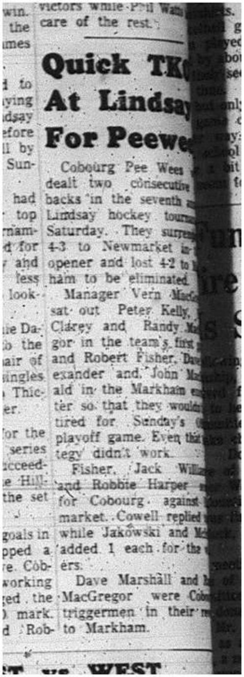 1966-02-15 Hockey -Boys -Cobourg Peewee All-Stars Vs. Lindsay