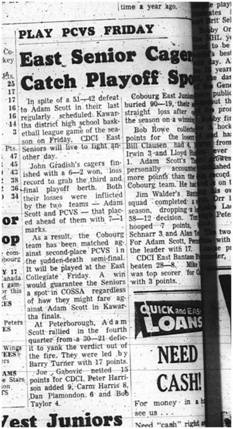 1966-02-15 School -Basketball -Boys -CDCI East Seniors Vs. PCVS