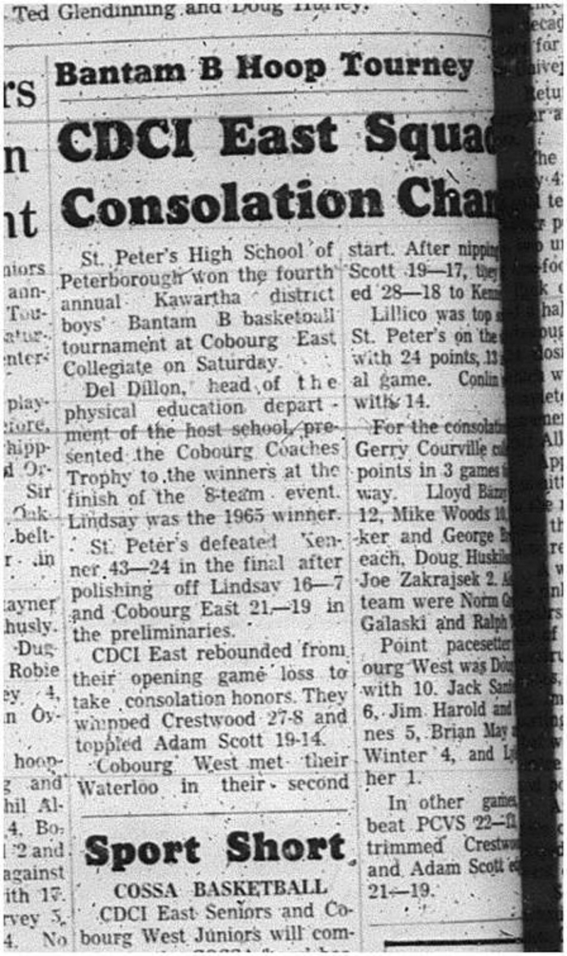1966-03-02 School -Basketball -Boys -CDCI East - Bantam B Hoop Tournament