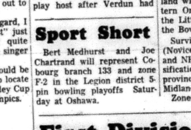 1966-03-09 Bowling -Men -Legion District 5-Pin Bowling Playoffs