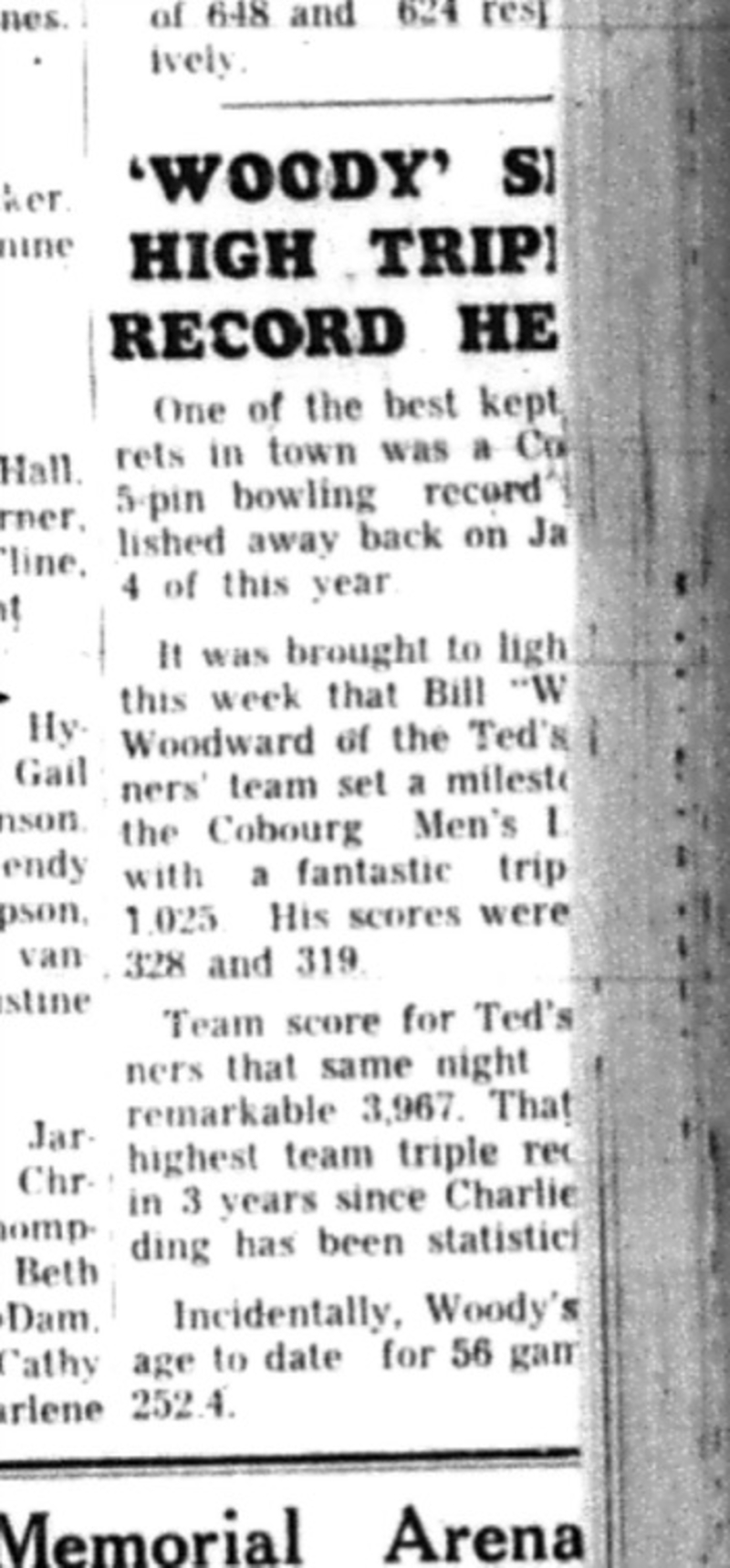 1966-03-16 Bowling -Men -Cobourg 5-Pin Bowling