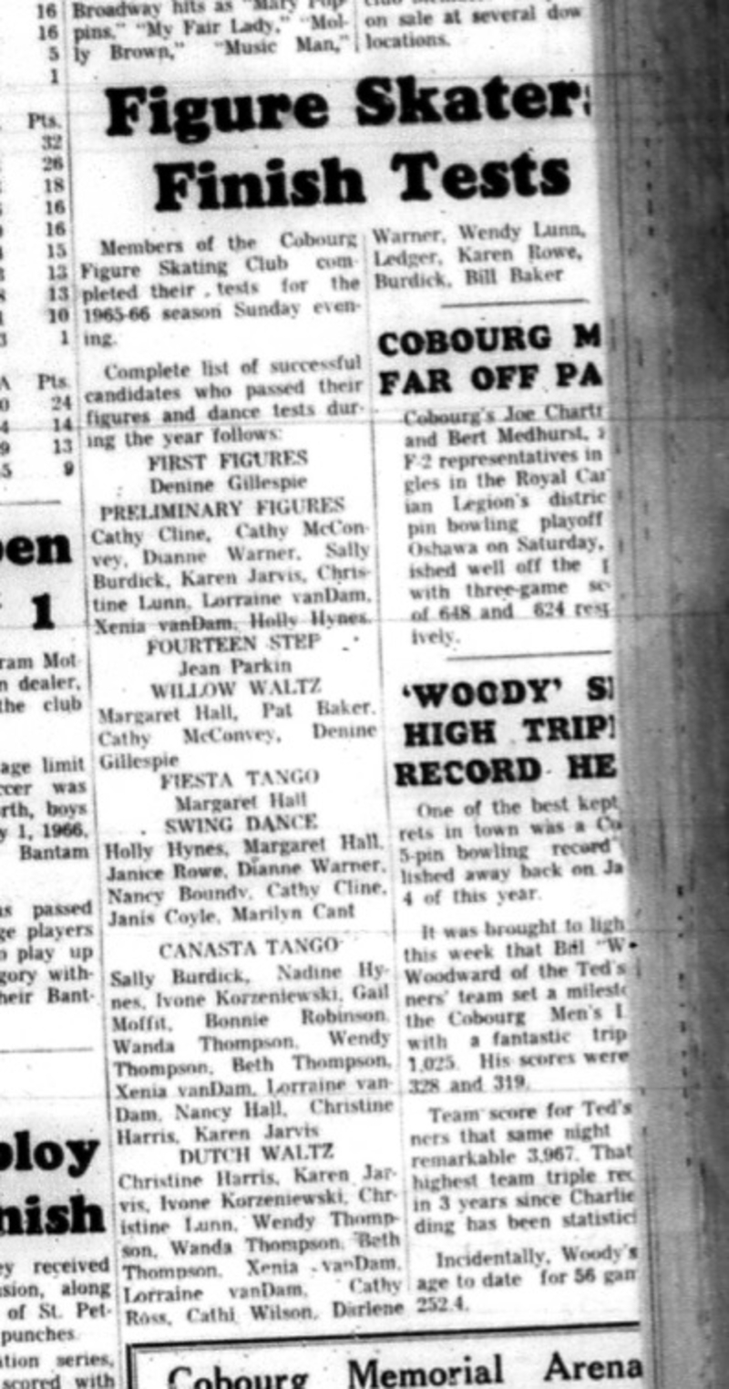 1966-03-16 Figure Skating -Mixed -Cobourg Figure Skating Club -Tests
