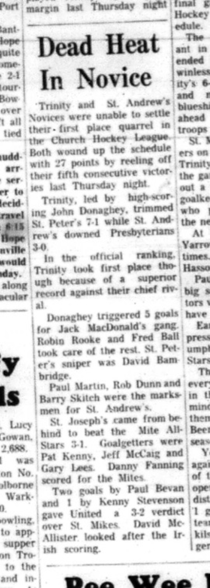 1966-03-16 Hockey -Boys -CCHL -Trinity Vs. St. Andrews