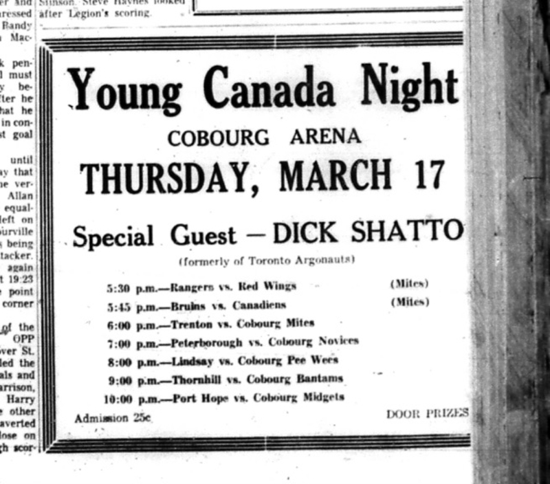 1966-03-16 Hockey -Boys -CCHL -Young Canada Night - Cobourg Arena