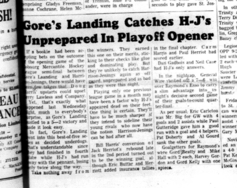 1966-03-16 Hockey -Men -Cobourg Mercantile Hockey League - Gores Landings Vs. Harrison Jennings
