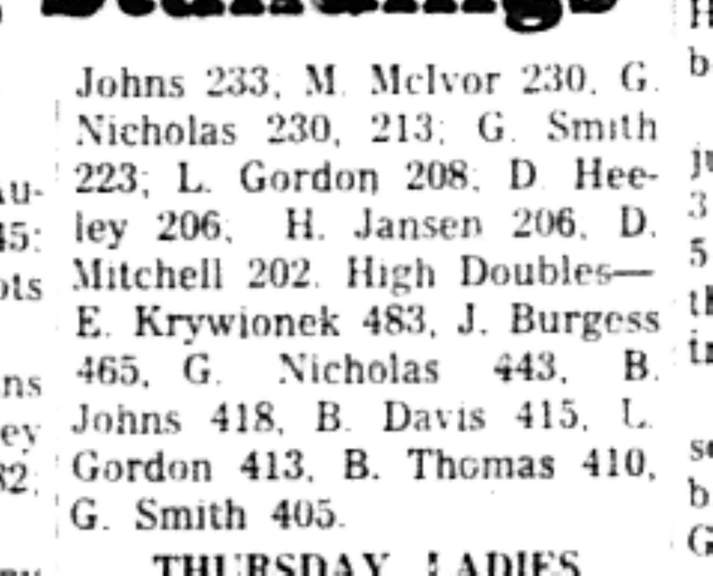 1966-03-23 Bowling -Mixed -Childrens League Results-B