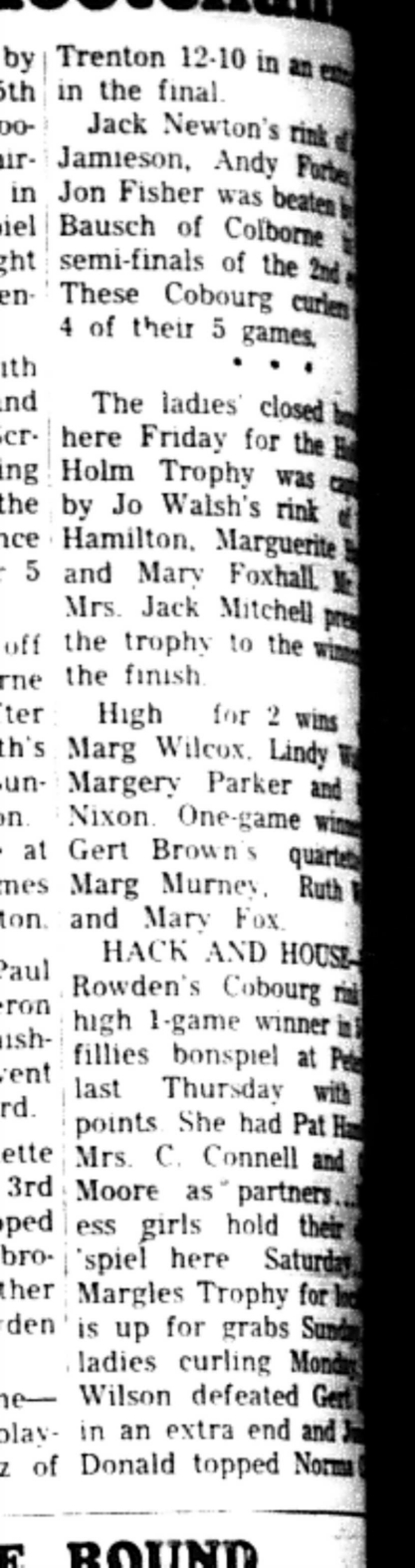 1966-03-23 Curling -Mixed -Cobourg Team Wins Colborne Bonspiel-C