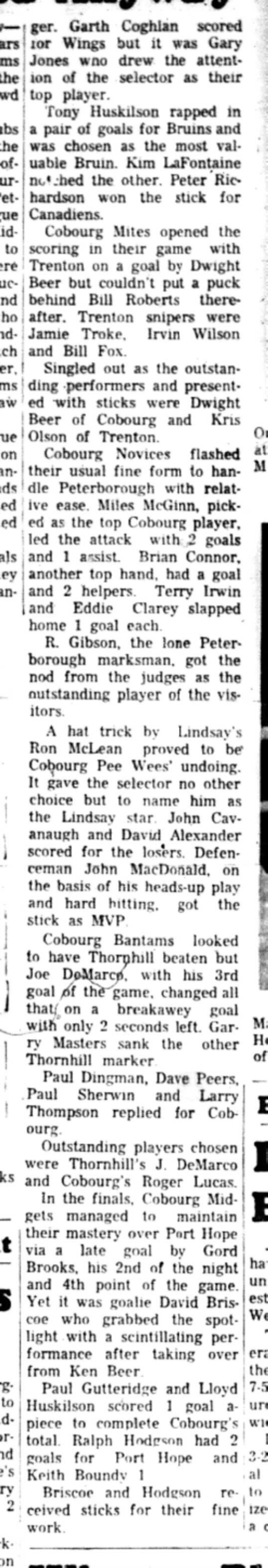 1966-03-23 Hockey -Boys -CCHL Game Updates-C