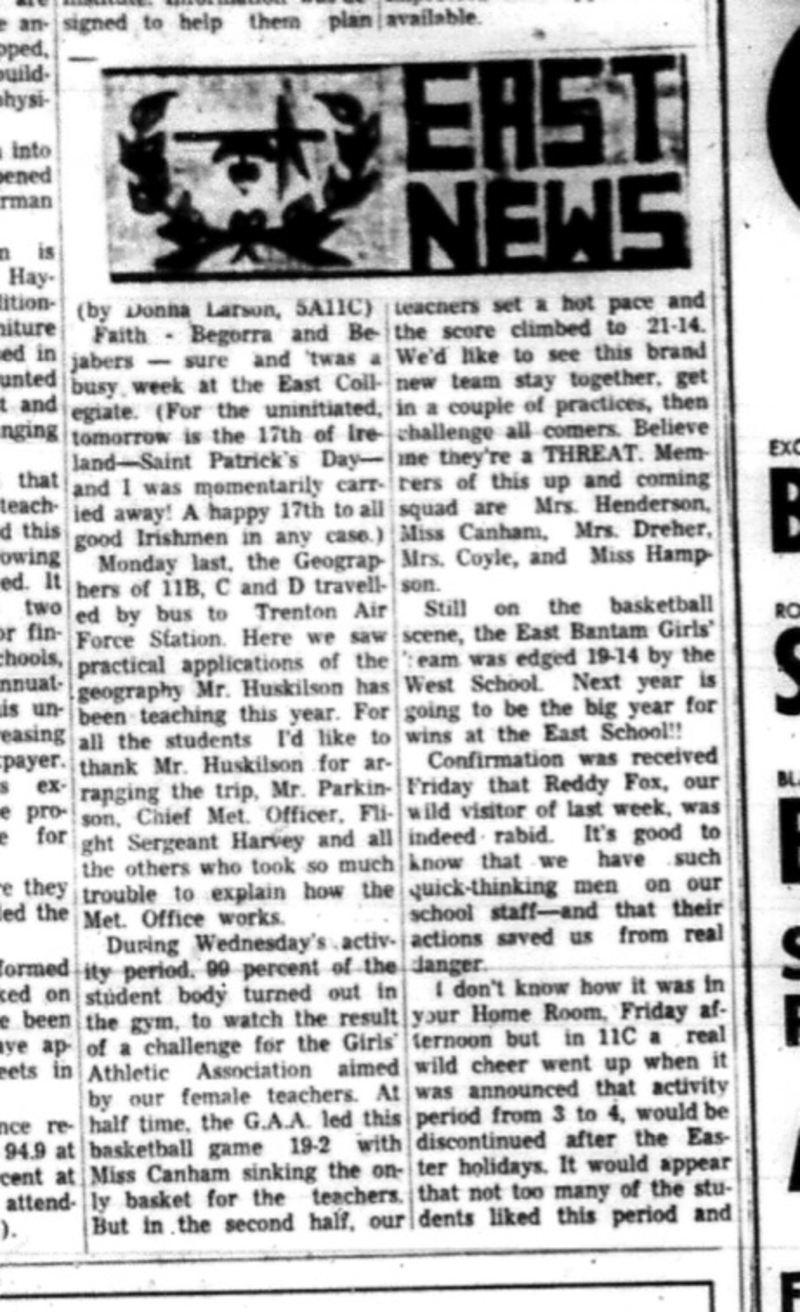 1966-03-23 School - CDCI East News