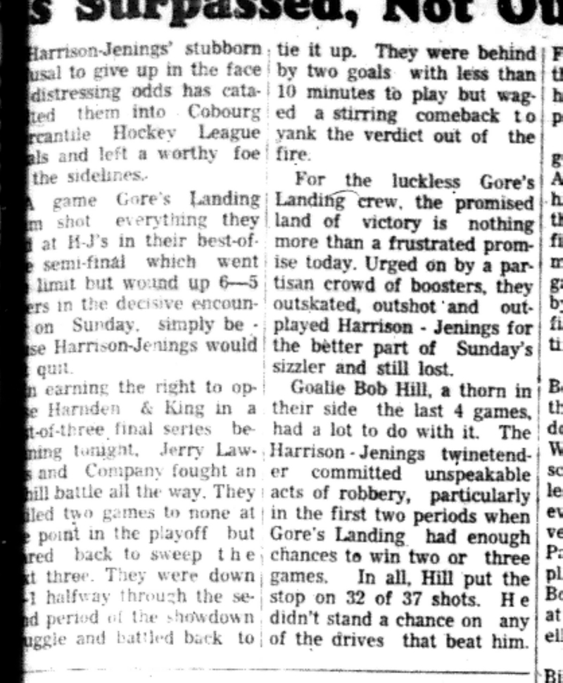 1966-03-30 Hockey -Men -CMHL-Gores Landing vs Harrison-Jennings-B