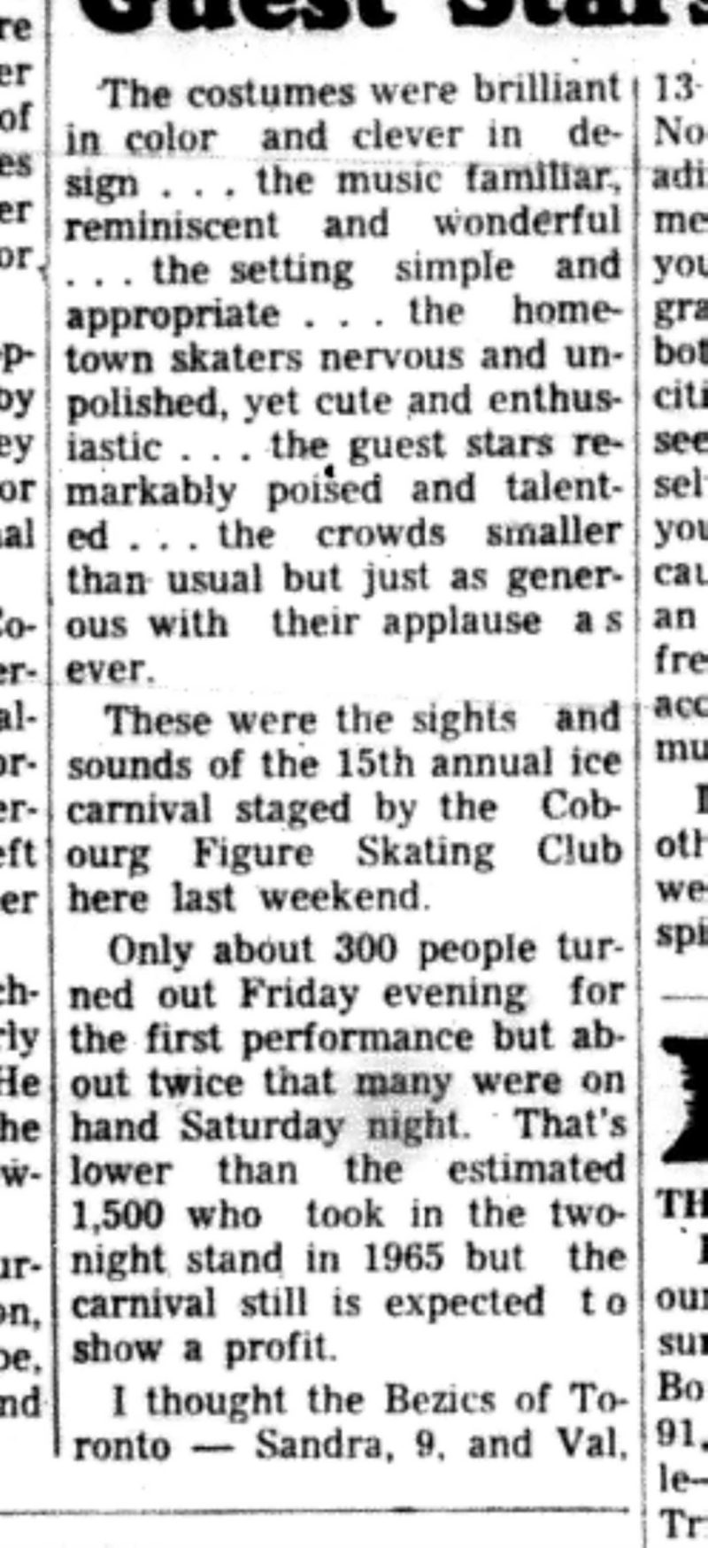 1966-04-06 Figure Skating -Mixed -Cobourg Skating Carnival Successful-B