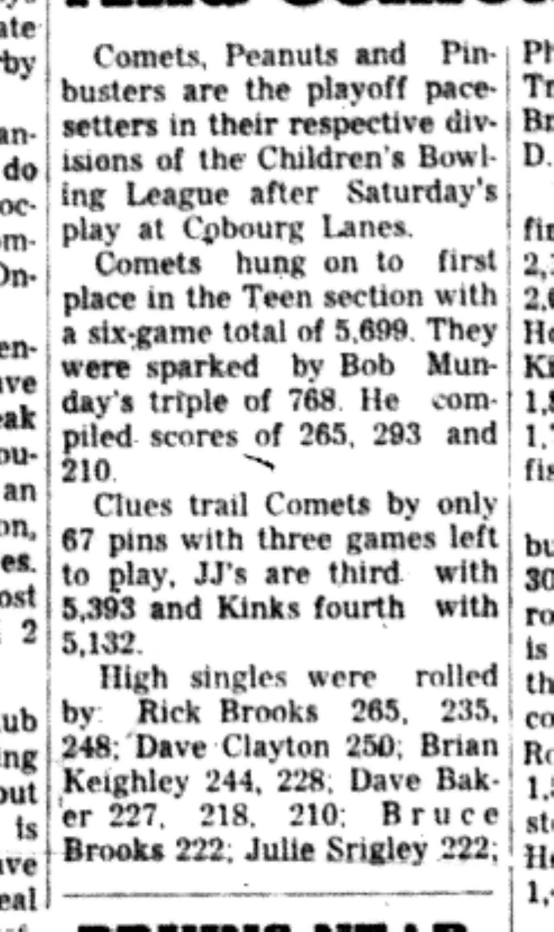 1966-04-12 Bowling -Mixed -Childrens League Leaders-B