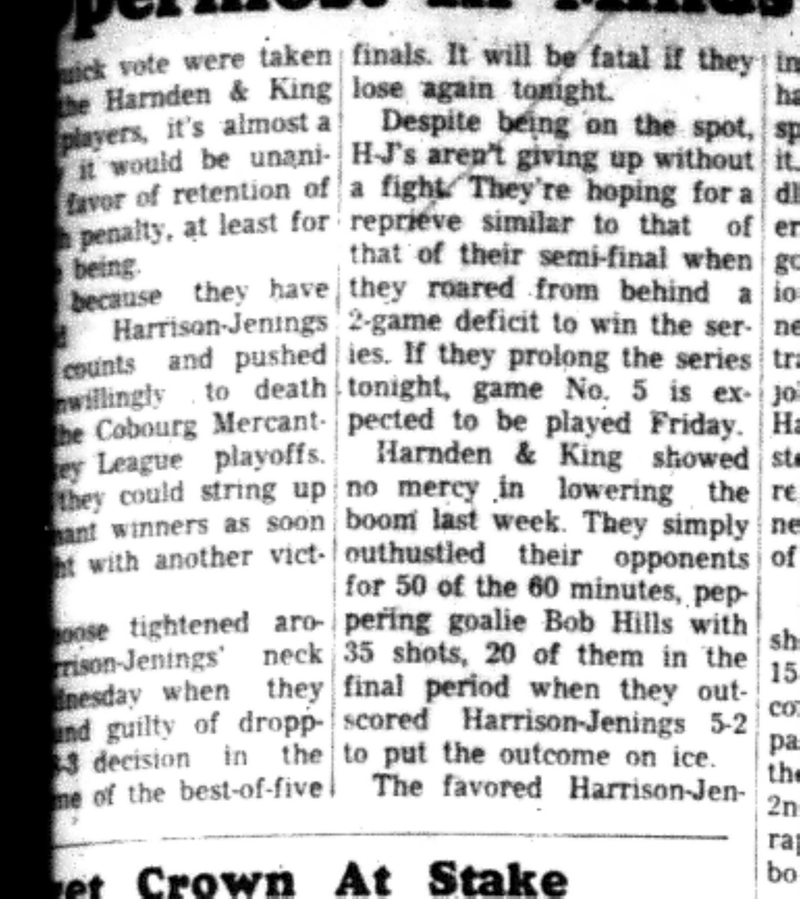1966-04-12 Hockey -Men -CMHL-Harrison Jennings vs Harnden-King-B